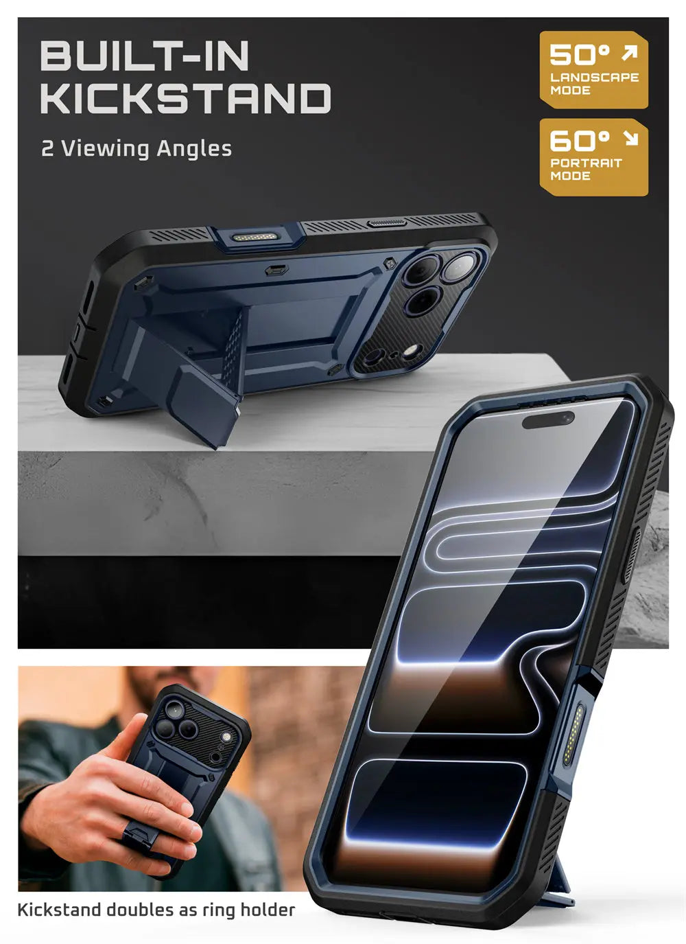 SUPCASE For iPhone 17 Pro Case 6.3" (2025) UB Pro Full-Body Heavy Duty Rugged Phone Case with Built-in Screen Protector