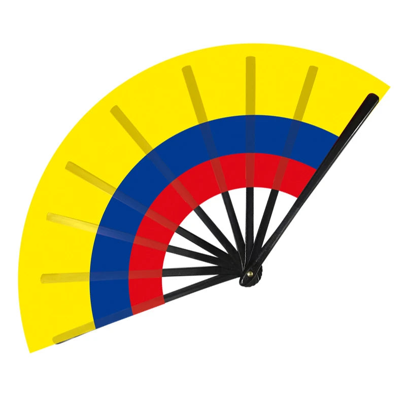 22cm Folding Hand Fan South America 8 Country Flags