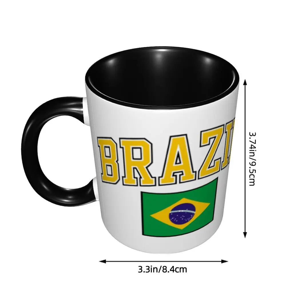 Customized Brazil Flag Brazilian Flag Coffee Mugs DIY Ceramic Tea Milk Cup