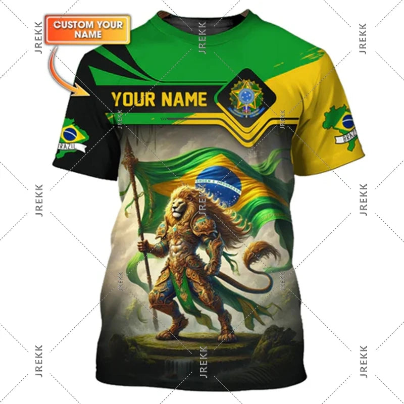 Statue Of Christ The Savior 3D Print T-shirt Men Women Brazil Football Jersey T Shirts Summer Sport Casual Trendy Novel Tee Top