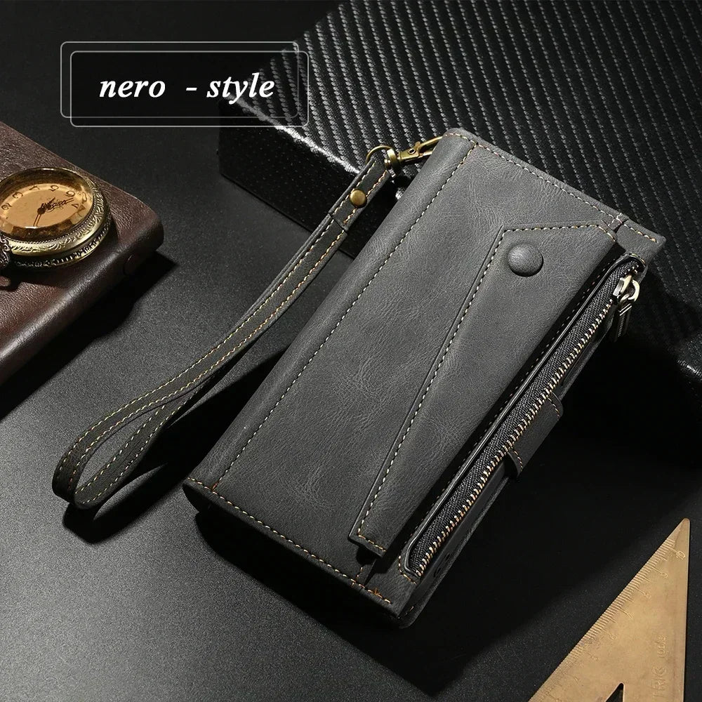M55 M54 M35 M23 M13 5G 4G Zipper Leather Case Crossbody RFID for Samsung Galaxy M36 M16 M32 M31 M34 M06 M15 35 M 55 54 Book Etui