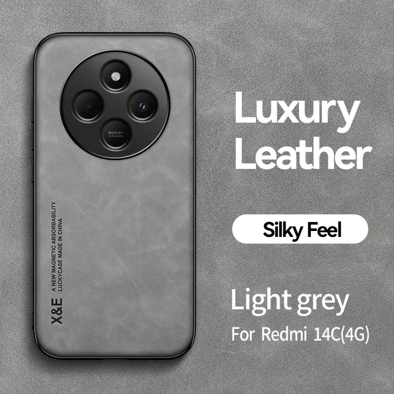Retro Magnetic Suede Leather Case For Xiaomi Poco C75 PocoC75 Shockproof Matte Silicone Soft Case Cover
