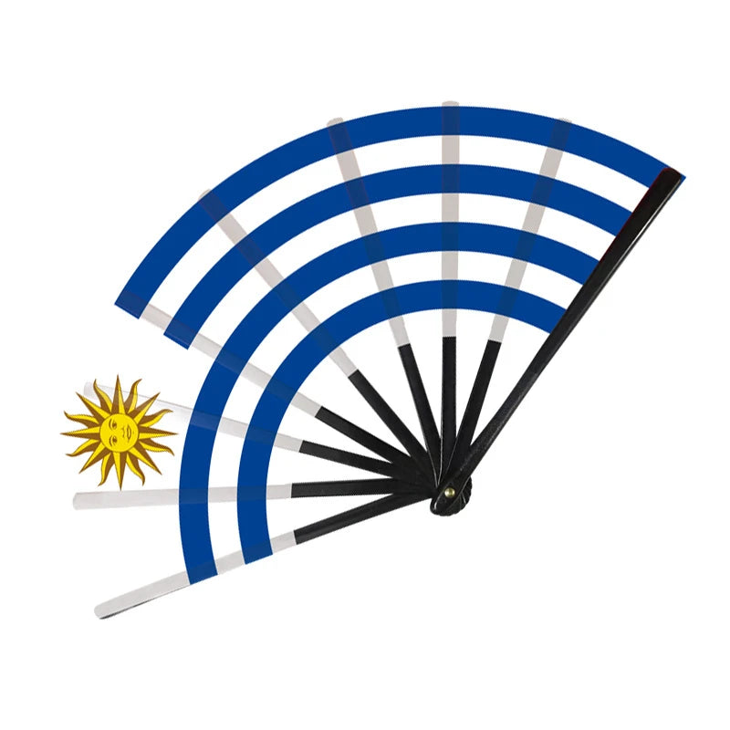 22cm Folding Hand Fan South America 8 Country Flags