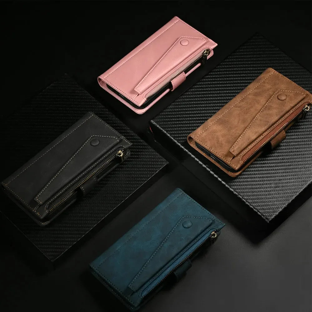 M55 M54 M35 M23 M13 5G 4G Zipper Leather Case Crossbody RFID for Samsung Galaxy M36 M16 M32 M31 M34 M06 M15 35 M 55 54 Book Etui