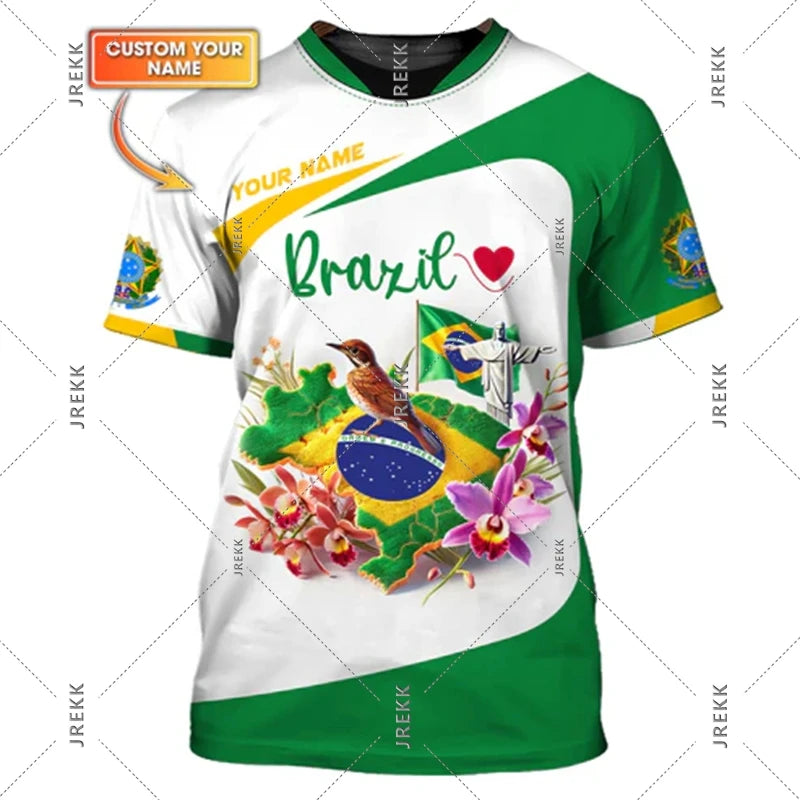 Statue Of Christ The Savior 3D Print T-shirt Men Women Brazil Football Jersey T Shirts Summer Sport Casual Trendy Novel Tee Top