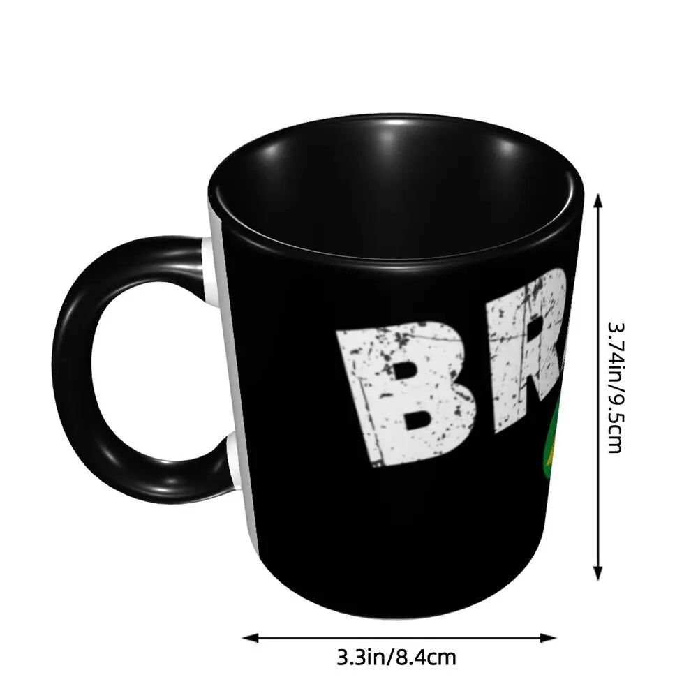 Customized Brazil Flag Brazilian Flag Coffee Mugs DIY Ceramic Tea Milk Cup
