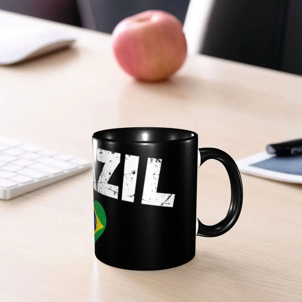 Customized Brazil Flag Brazilian Flag Coffee Mugs DIY Ceramic Tea Milk Cup