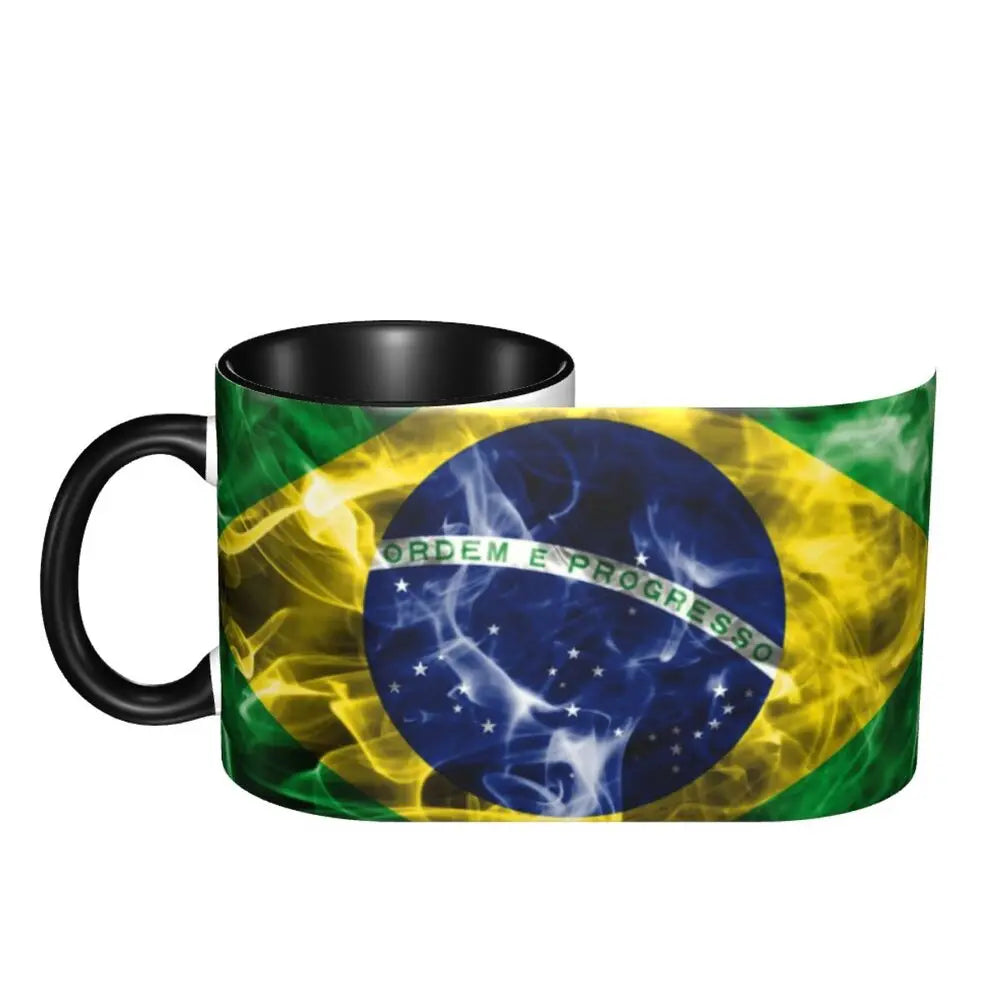 Customized Brazil Flag Brazilian Flag Coffee Mugs DIY Ceramic Tea Milk Cup