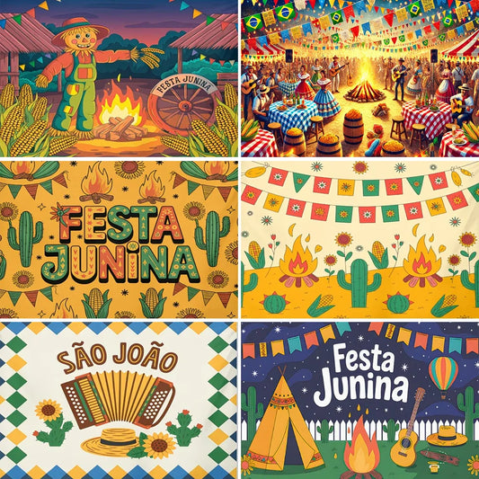 Brazil June Festival Theme Party Decoration Background Banner