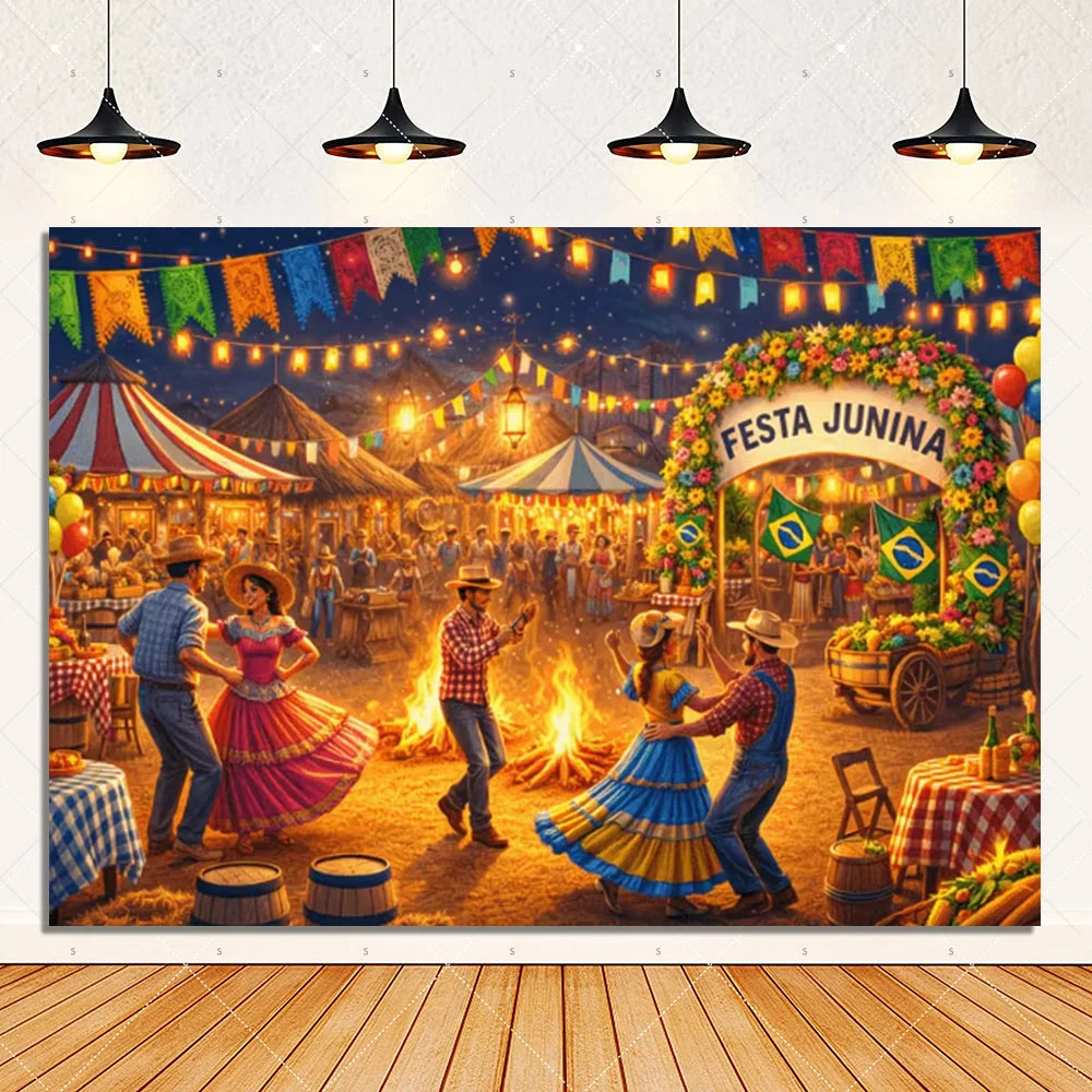 Brazil June Festival Theme Party Decoration Background Banner