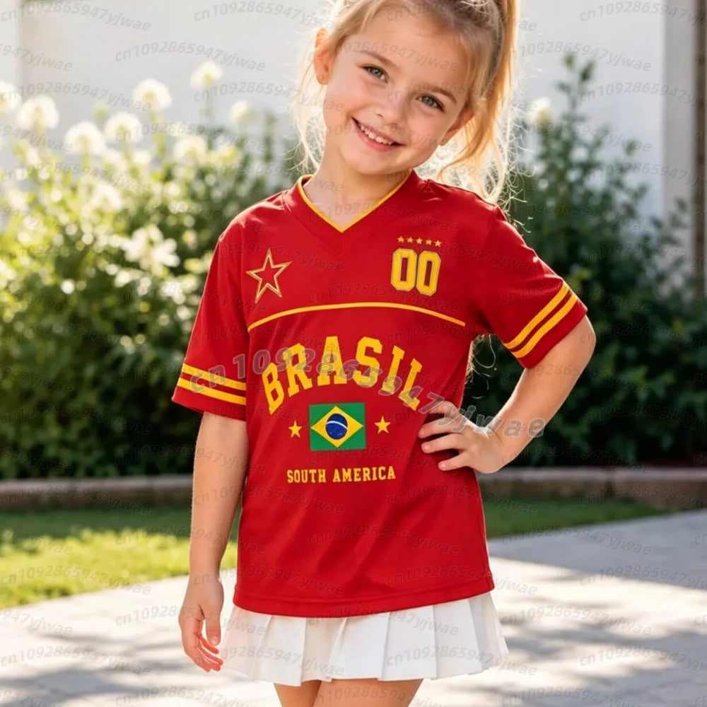 2026 Kids Brazil Football t-shirt