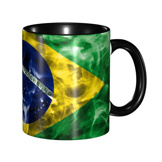Customized Brazil Flag Brazilian Flag Coffee Mugs DIY Ceramic Tea Milk Cup