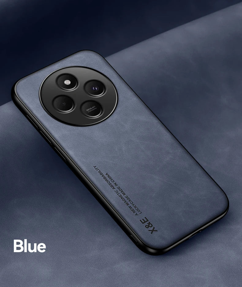 Retro Magnetic Suede Leather Case For Xiaomi Poco C75 PocoC75 Shockproof Matte Silicone Soft Case Cover