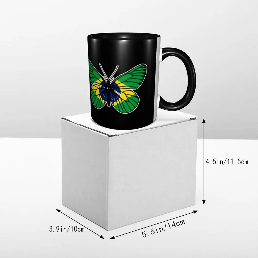 Customized Brazil Flag Brazilian Flag Coffee Mugs DIY Ceramic Tea Milk Cup