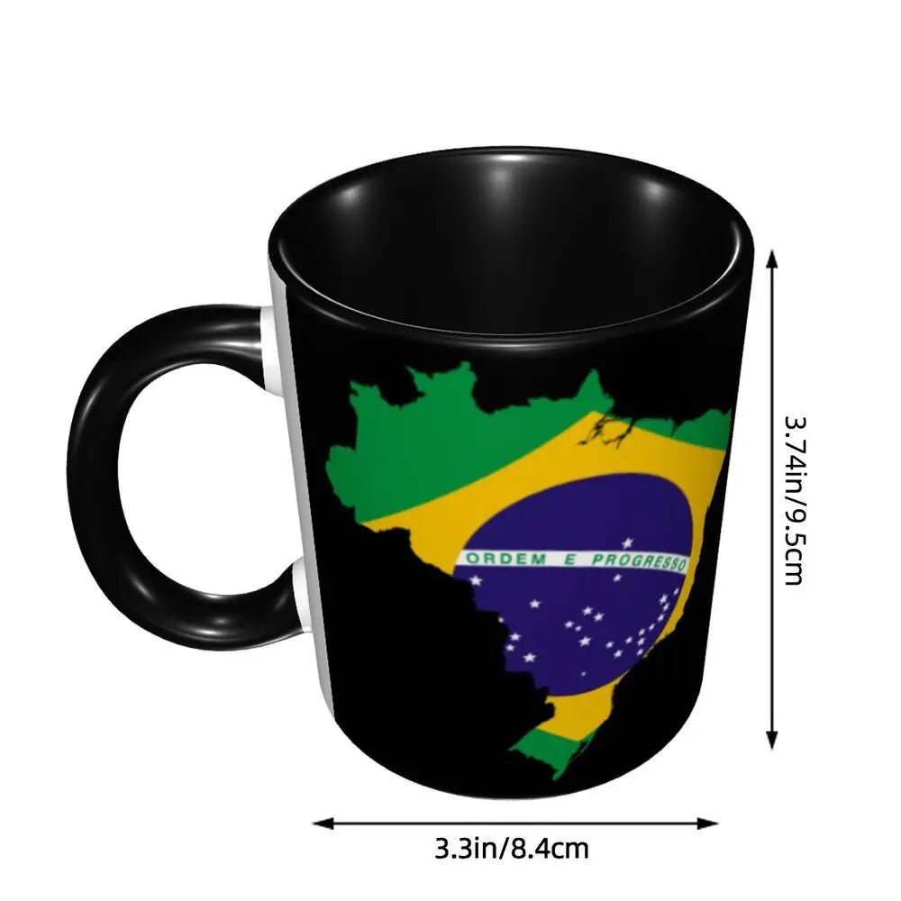 Customized Brazil Flag Brazilian Flag Coffee Mugs DIY Ceramic Tea Milk Cup