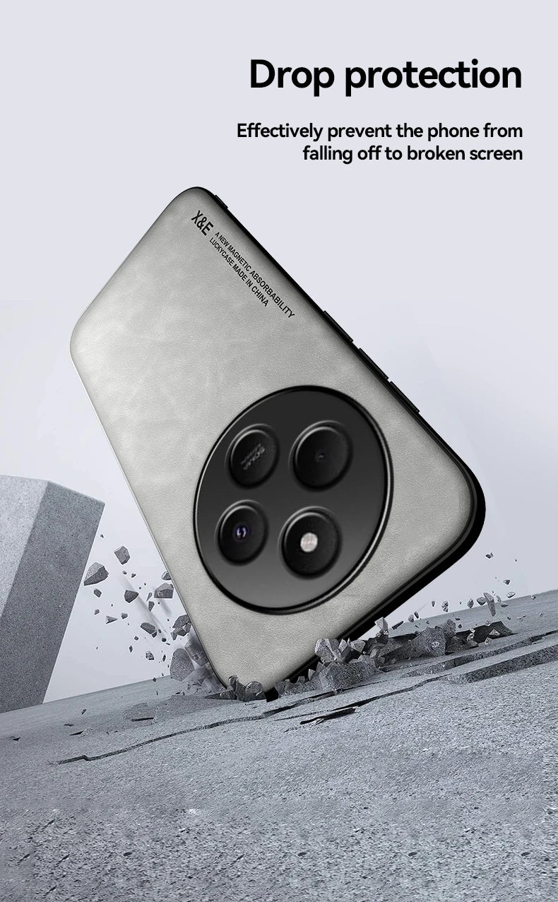 Retro Magnetic Suede Leather Case For Xiaomi Poco C75 PocoC75 Shockproof Matte Silicone Soft Case Cover