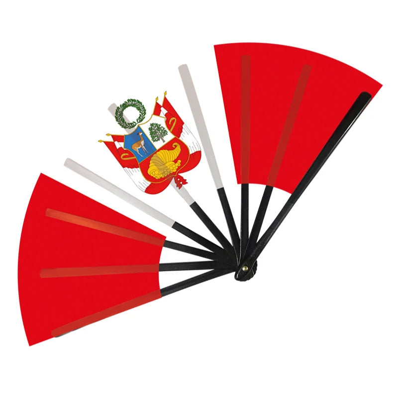 22cm Folding Hand Fan South America 8 Country Flags