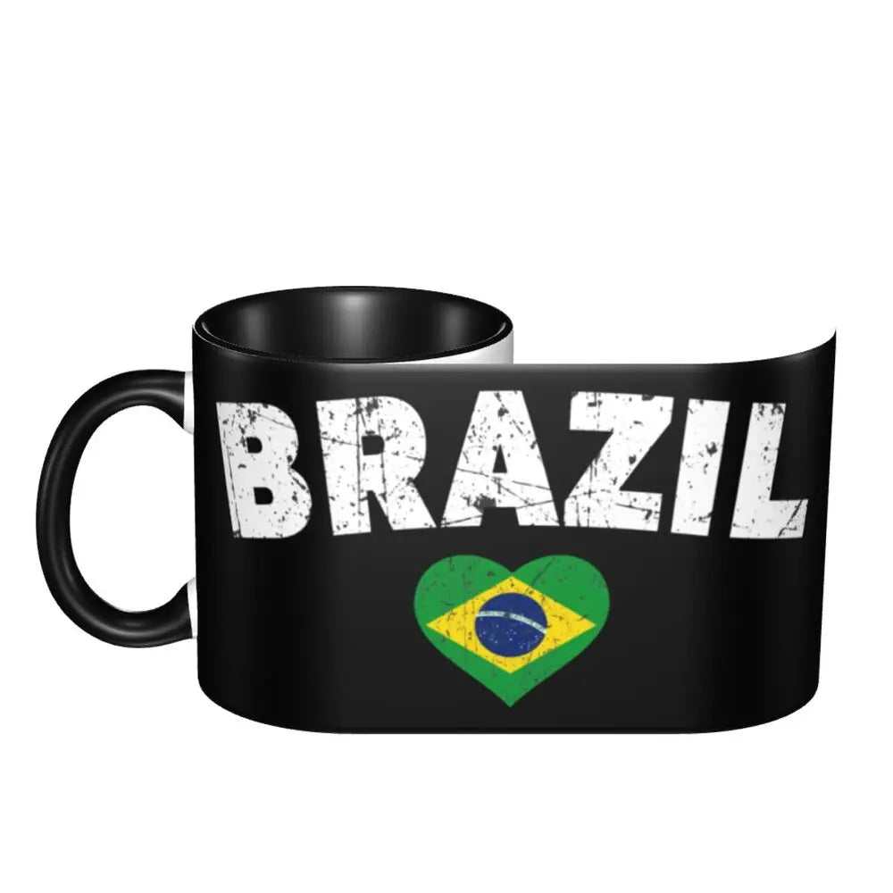 Customized Brazil Flag Brazilian Flag Coffee Mugs DIY Ceramic Tea Milk Cup