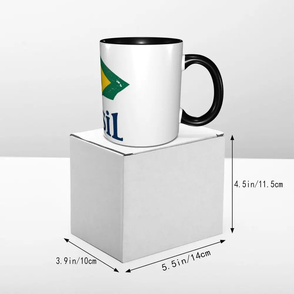 Customized Brazil Flag Brazilian Flag Coffee Mugs DIY Ceramic Tea Milk Cup