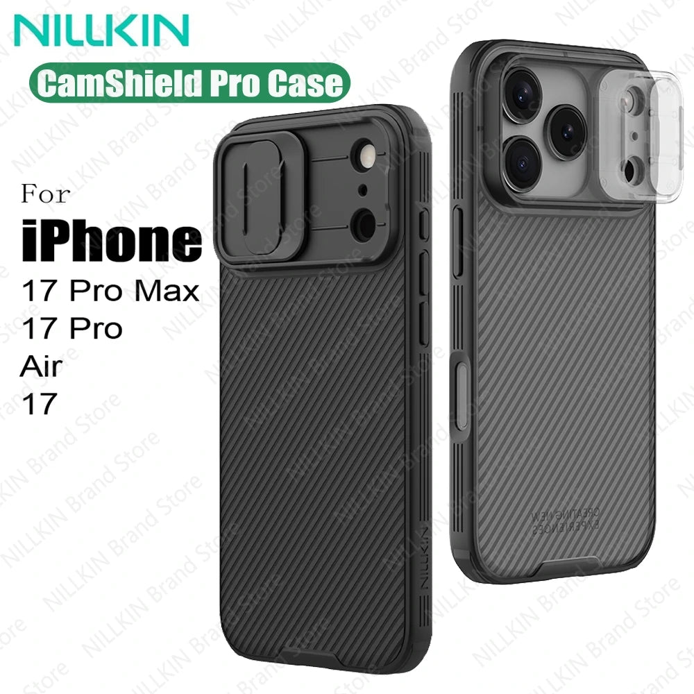 Phone Case NILLKIN For iPhone 17 Pro Max / 17 Pro Case CamShield Pro Shockproof Privacy Protection Slide Camera Cover For iPhone 17 / Air