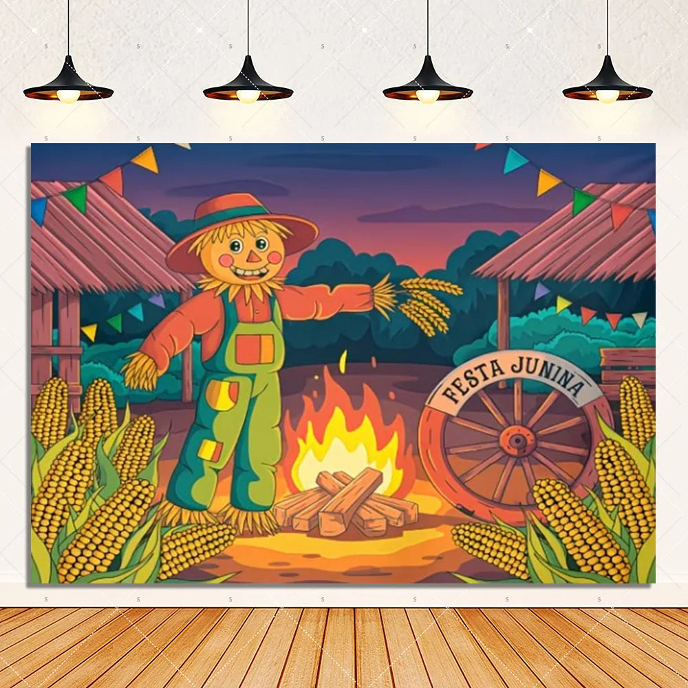 Brazil June Festival Theme Party Decoration Background Banner