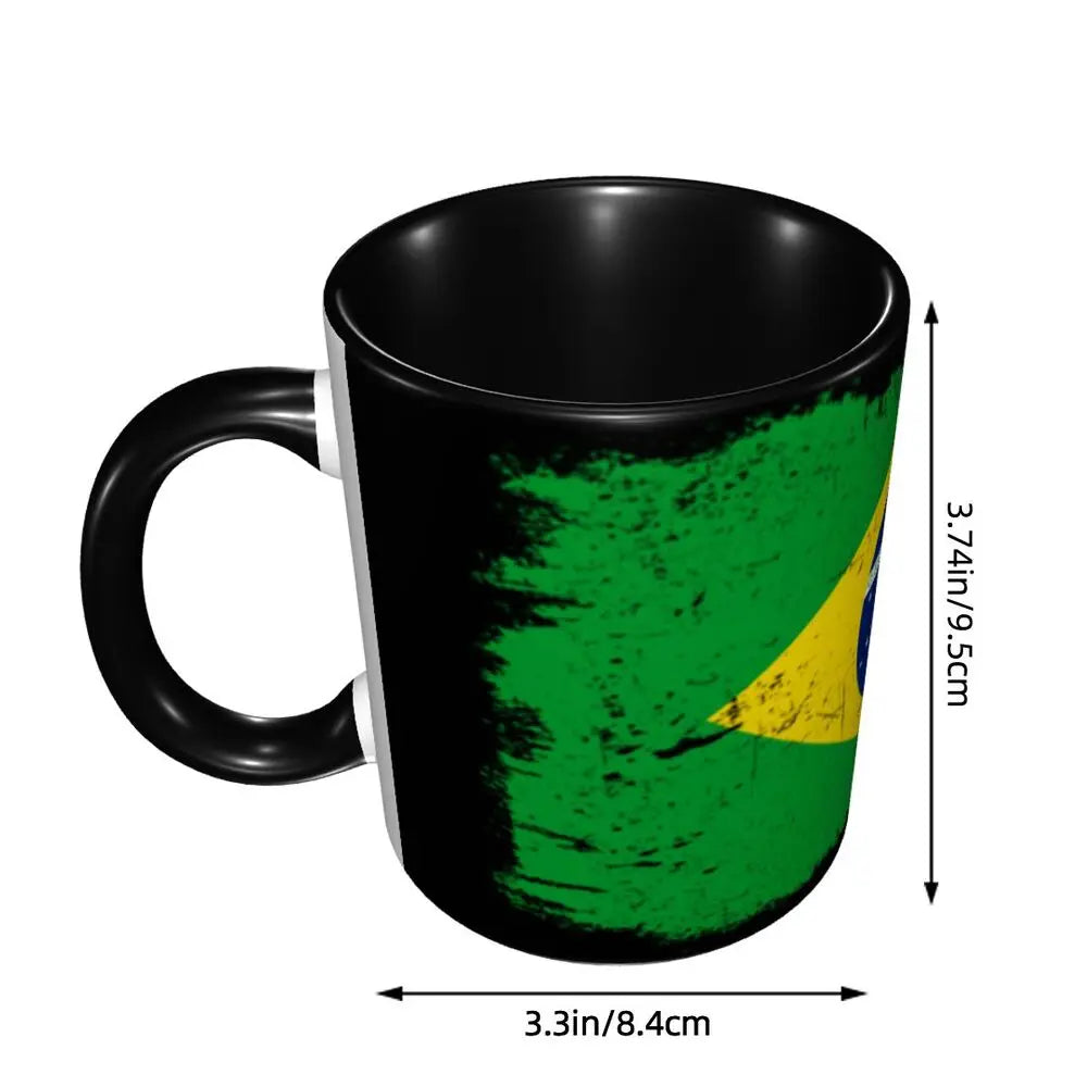 Customized Brazil Flag Brazilian Flag Coffee Mugs DIY Ceramic Tea Milk Cup