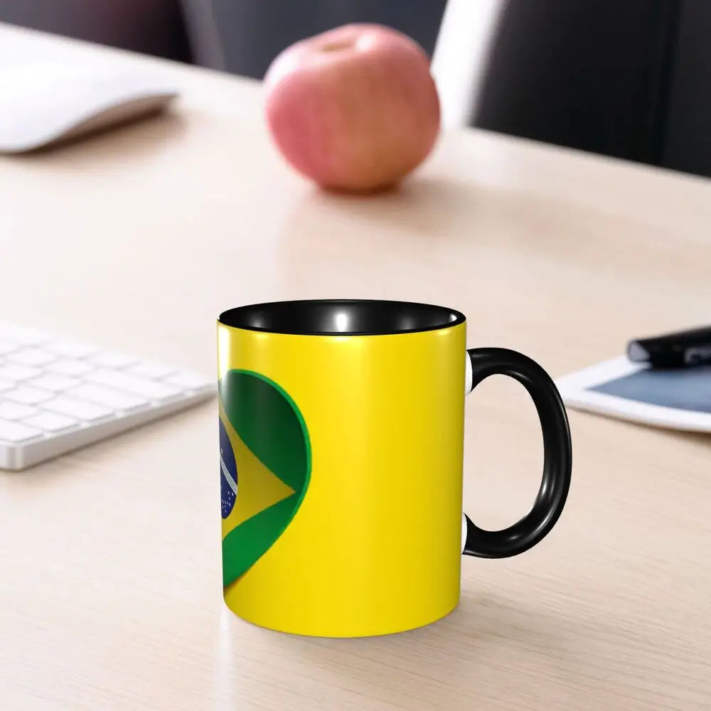 Customized Brazil Flag Brazilian Flag Coffee Mugs DIY Ceramic Tea Milk Cup