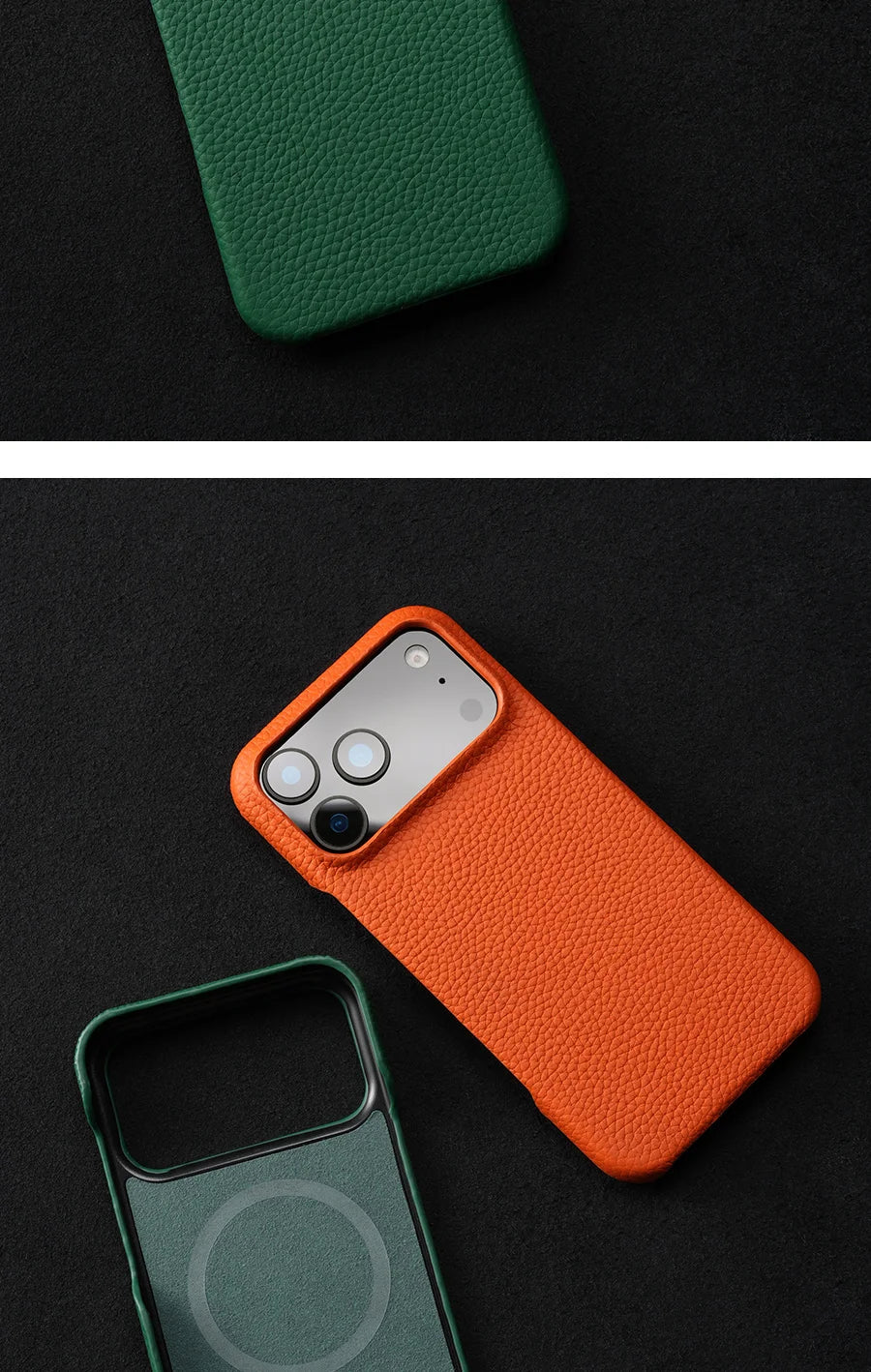 Phone Case for iPhone 17 Air 15 16 Pro Max 17Pro Lychee Natural Cowhide Leather Magnetic Magsafe Protector Luxury Phone Back Cover