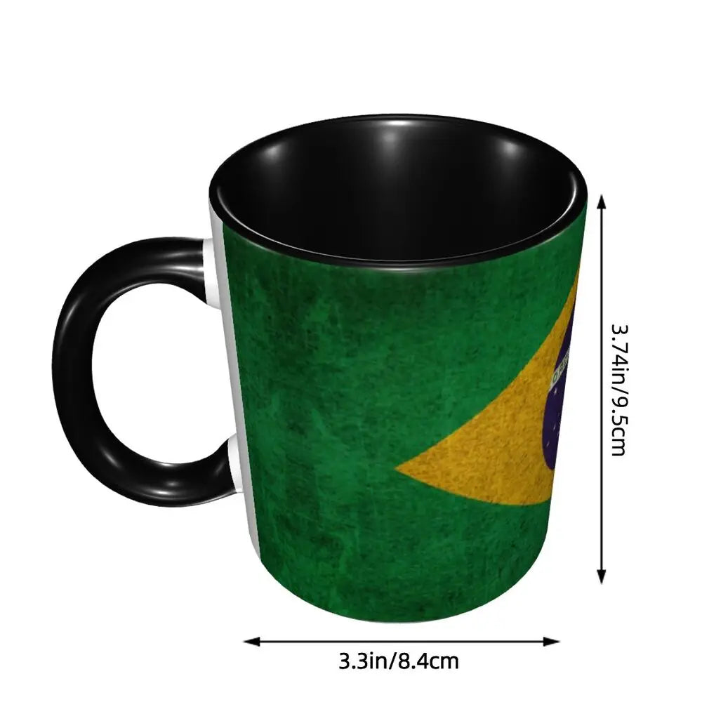 Customized Brazil Flag Brazilian Flag Coffee Mugs DIY Ceramic Tea Milk Cup