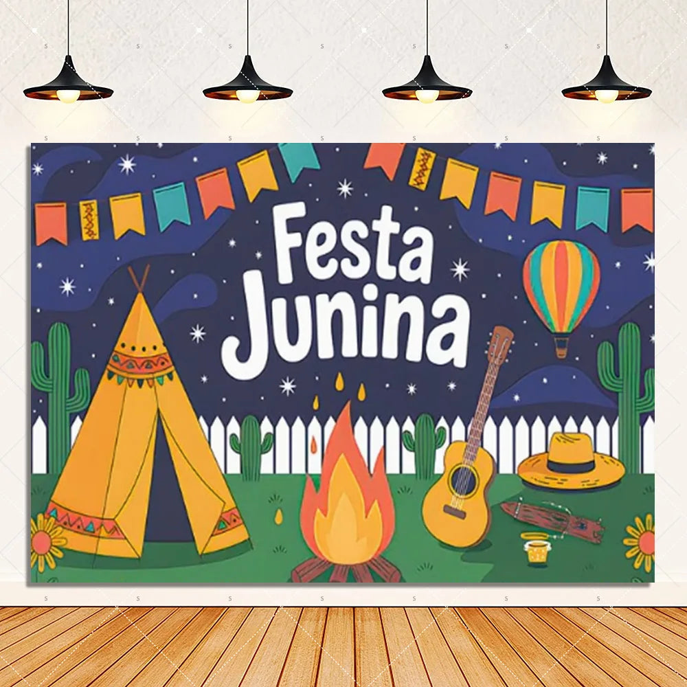 Brazil June Festival Theme Party Decoration Background Banner