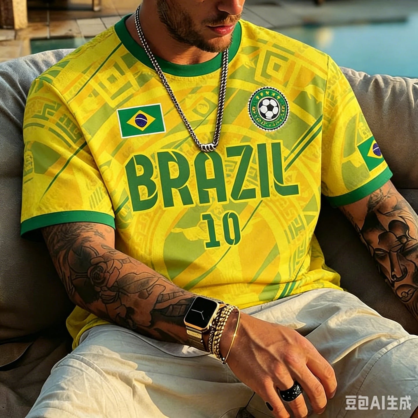 New Classic Brazil 10 Soccer Jersey Men Yellow Green Design Quick Drying Fabric Sportswear for Football Enthusiasts