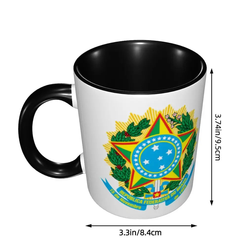Customized Brazil Flag Brazilian Flag Coffee Mugs DIY Ceramic Tea Milk Cup