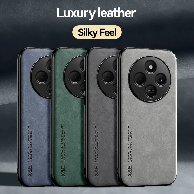 Retro Magnetic Suede Leather Case For Xiaomi Poco C75 PocoC75 Shockproof Matte Silicone Soft Case Cover