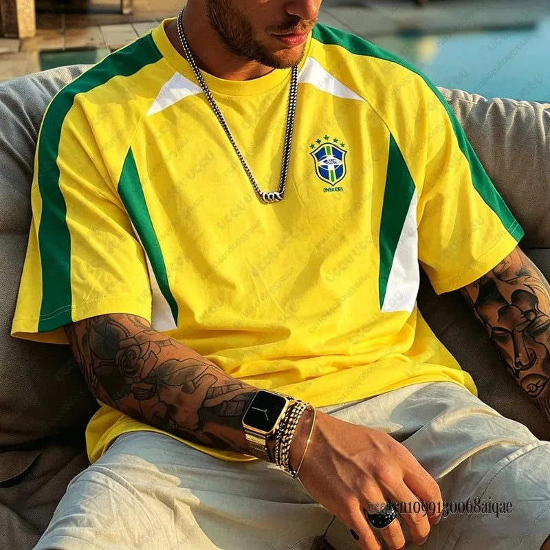 Summer New Brazil Football Jerseys For Men 2026 World Football Match Sports Tshirts Tees Fans Gifts Man Clothing 6XL