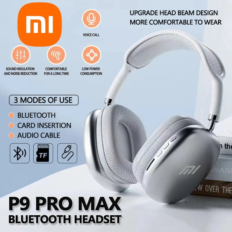 XIAOMI P9 PLUS Max Wireless Bluetooth Headphones Noise Cancelling Earphones Sports Gaming Headset For Apple Android phones