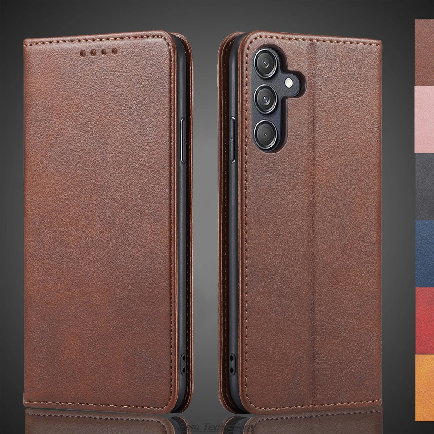 Magnetic attraction Leather Case for Samsung Galaxy M55 ( 5G SM-M556B ) Holster Flip Cover Case Wallet Phone Bags Fundas Coque