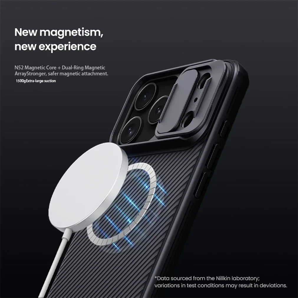 Phone Case NILLKIN For iPhone 17 Pro 17 Pro Max Matte MagSafe Case CamShield Pro Magnetic Charging Slider Camera Cover