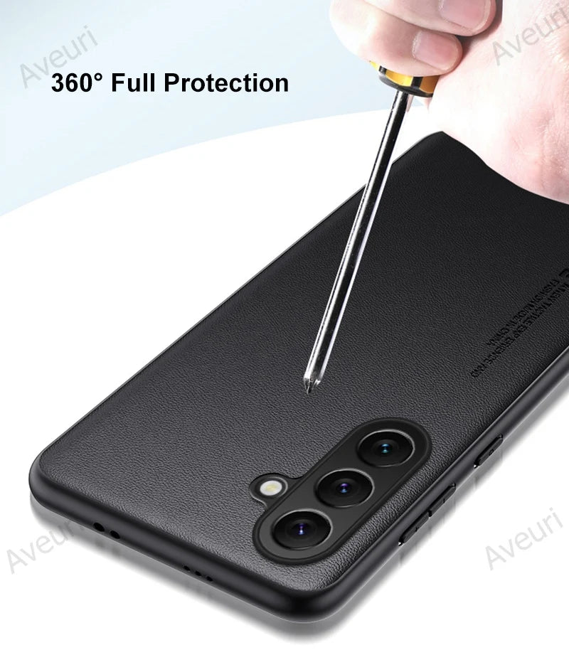 Luxury PU Leather Case For Samsung Galaxy C55 F55 M55 5G Back Cover Matte Shockproof Silicone Full Protection Phone Case Coque