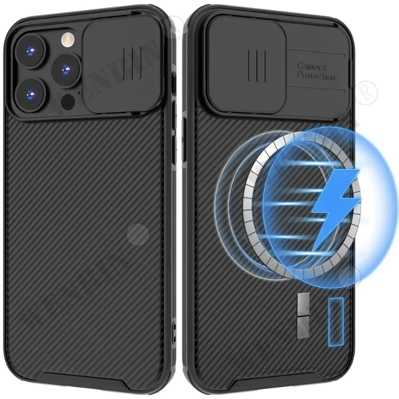 Phone Case For iPhone - 16/ 15 / 14 13 / 12 / 11 Pro Max Plus Window Protection lens Magnetic Magsafe Wireless Charge Shockproof Cover