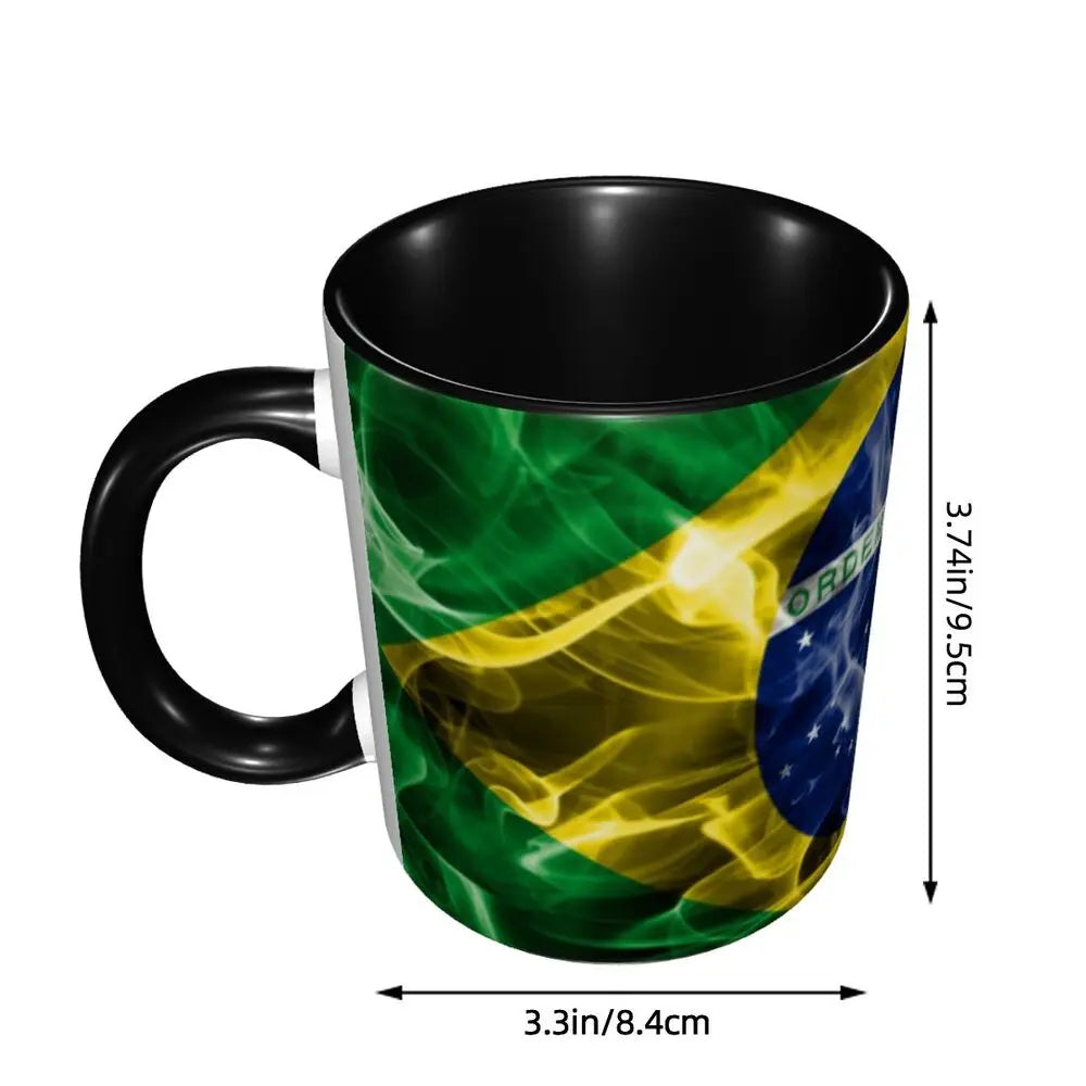 Customized Brazil Flag Brazilian Flag Coffee Mugs DIY Ceramic Tea Milk Cup