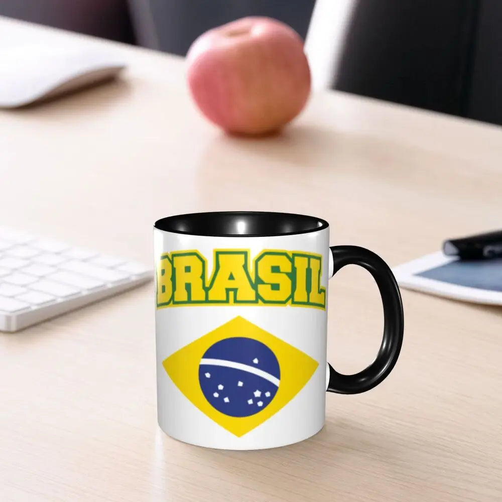 Customized Brazil Flag Brazilian Flag Coffee Mugs DIY Ceramic Tea Milk Cup