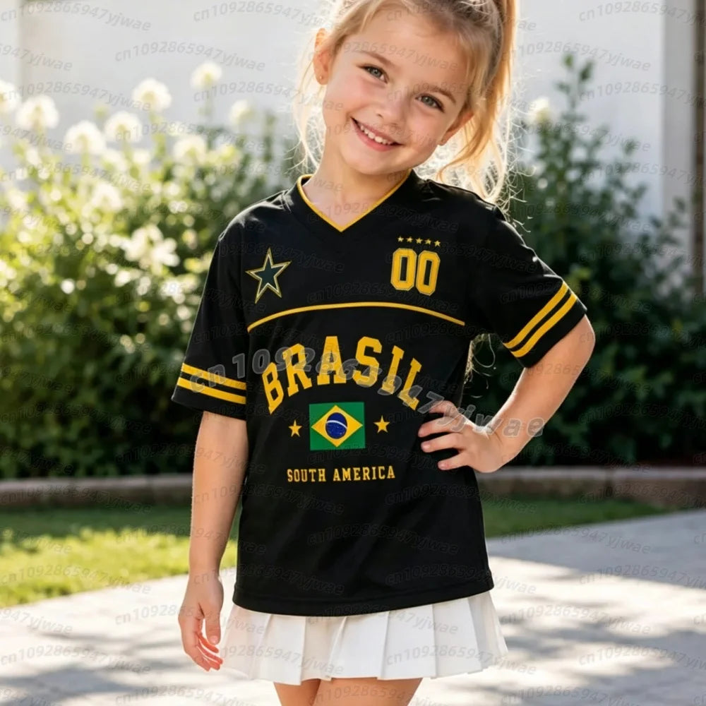 2026 Kids Brazil Football t-shirt