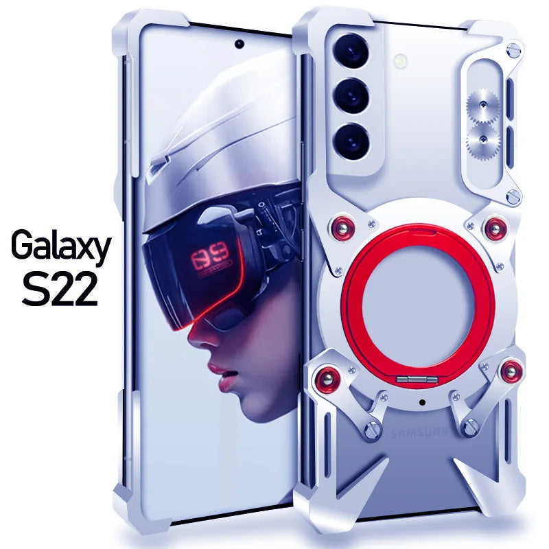 Aluminum Metal Frameless Bumper Rimless StandCaseFor Samsung S25 Edge S23 S22 S21 Ultra S24 FE S20 + M56 M35 M15 M55 M55s M36