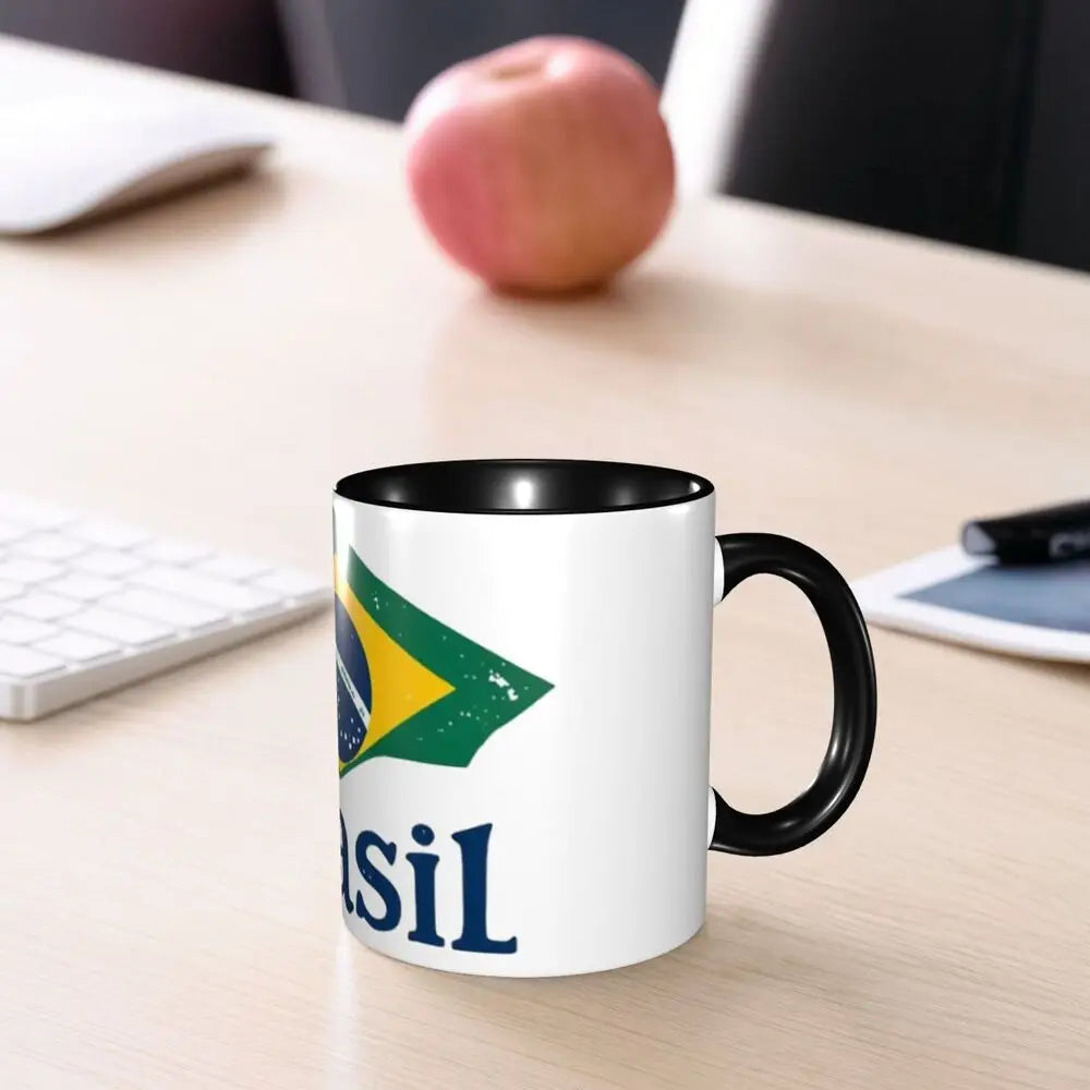 Customized Brazil Flag Brazilian Flag Coffee Mugs DIY Ceramic Tea Milk Cup