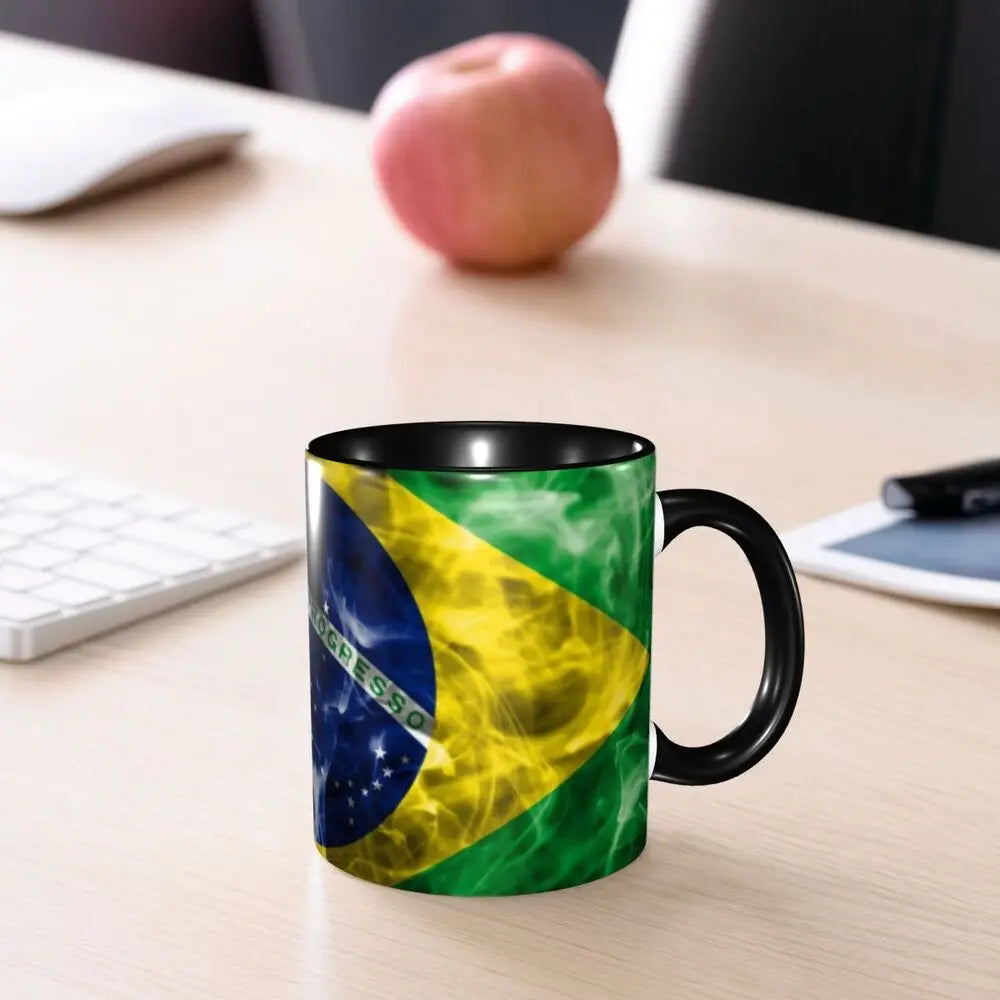 Customized Brazil Flag Brazilian Flag Coffee Mugs DIY Ceramic Tea Milk Cup