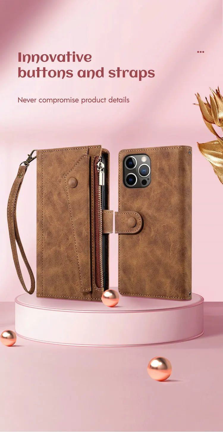 M55 M54 M35 M23 M13 5G 4G Zipper Leather Case Crossbody RFID for Samsung Galaxy M36 M16 M32 M31 M34 M06 M15 35 M 55 54 Book Etui