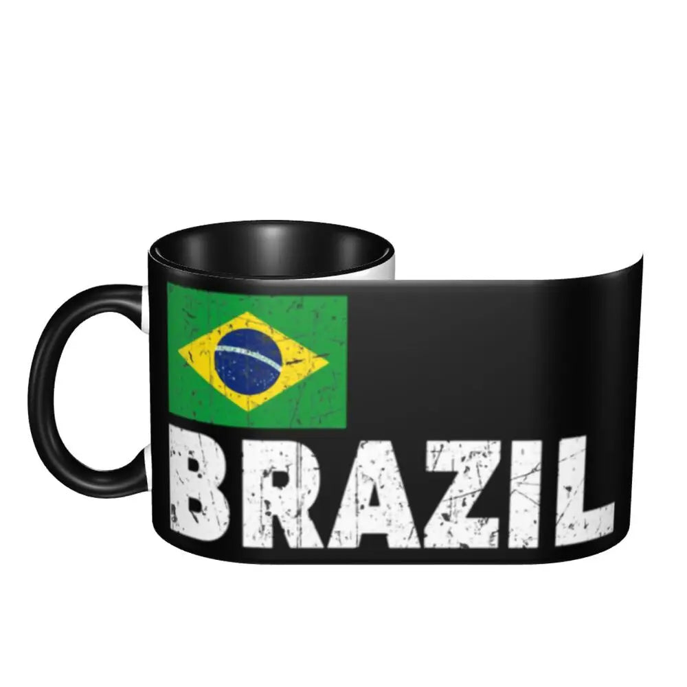 Customized Brazil Flag Brazilian Flag Coffee Mugs DIY Ceramic Tea Milk Cup