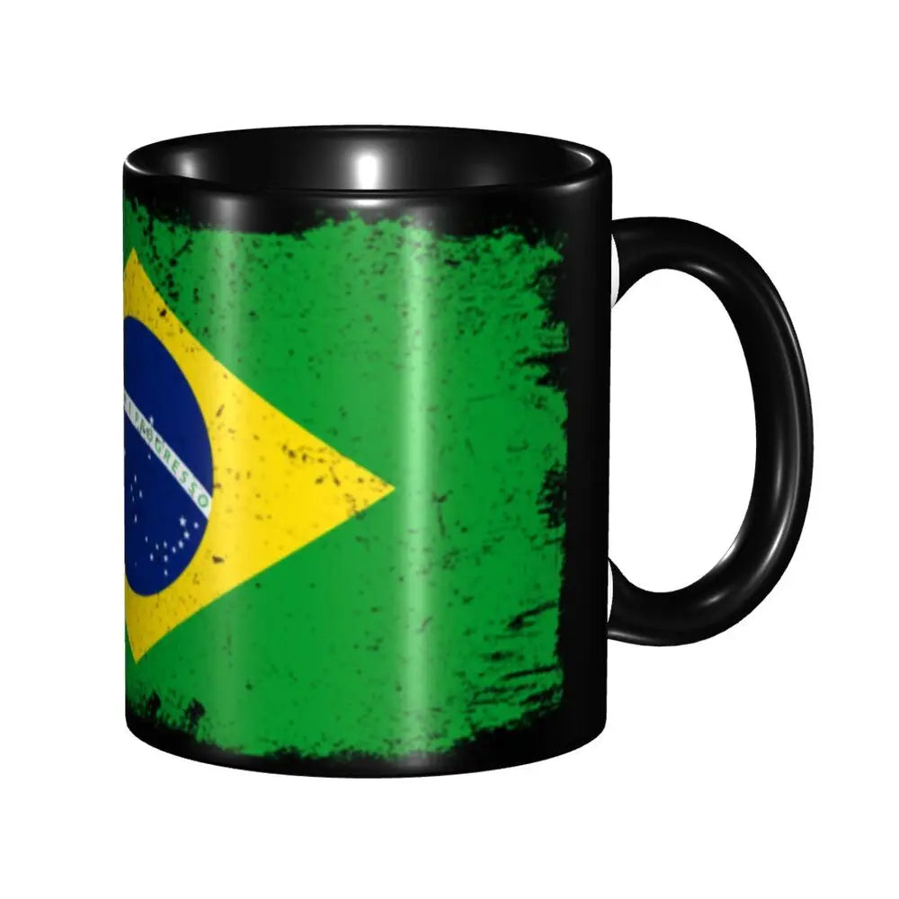 Customized Brazil Flag Brazilian Flag Coffee Mugs DIY Ceramic Tea Milk Cup