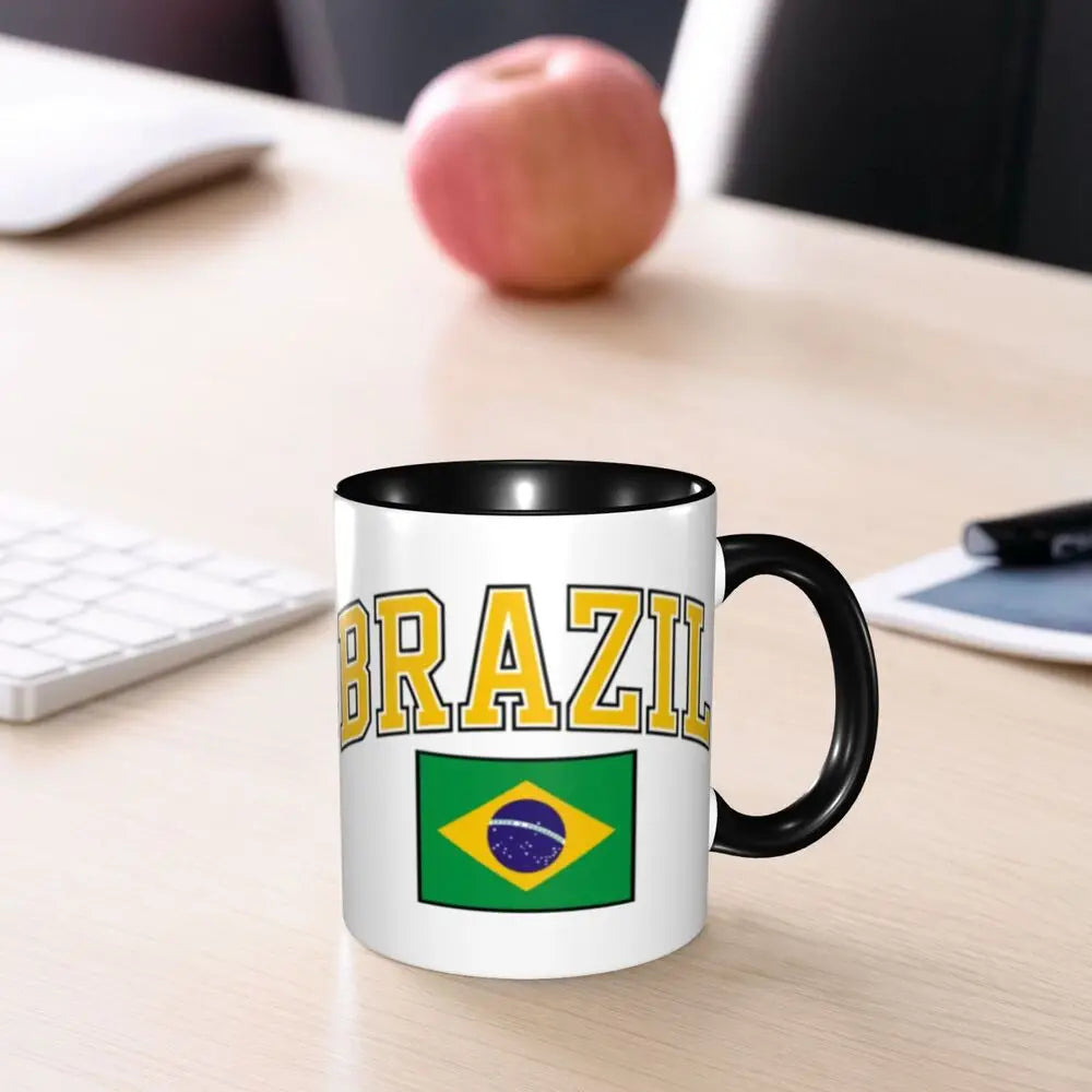 Customized Brazil Flag Brazilian Flag Coffee Mugs DIY Ceramic Tea Milk Cup