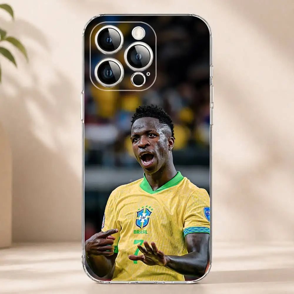 Brasil Brazil Futebol Team Phone Case for iPhone 17 16 Pro Plus Air 16E 15 14 13 12 11 Max Mini Transparent Cover